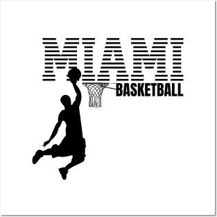 Miami Basketball Player Dunk Dunking T-Shirt and more Posters and Art